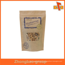 Custom size printing brown kraft paper food bag for snack